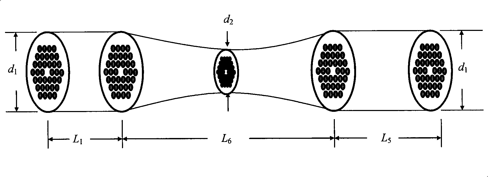 Taper microstructure optical fiber high-order mode filter