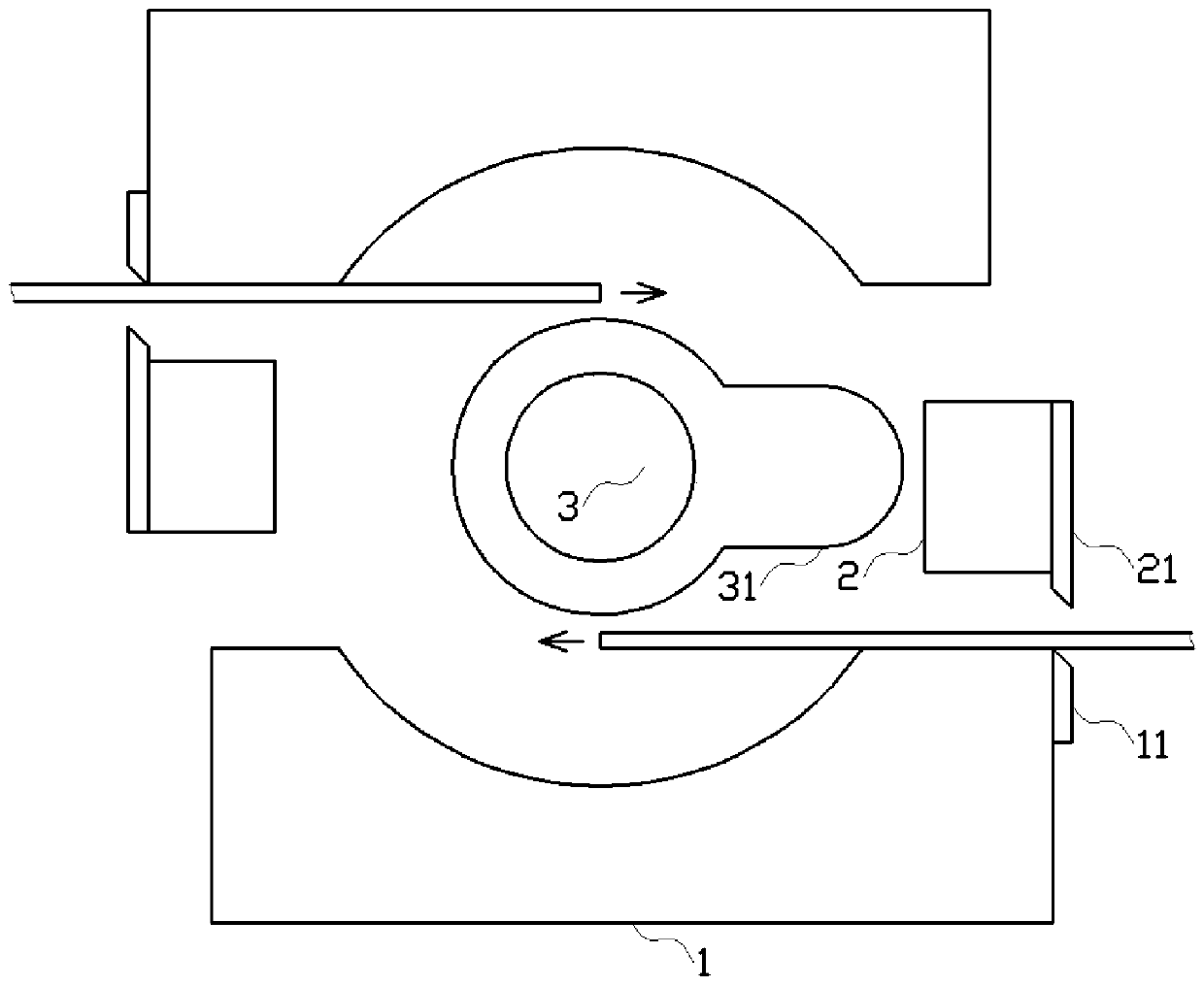 Cam type continuous stamping die