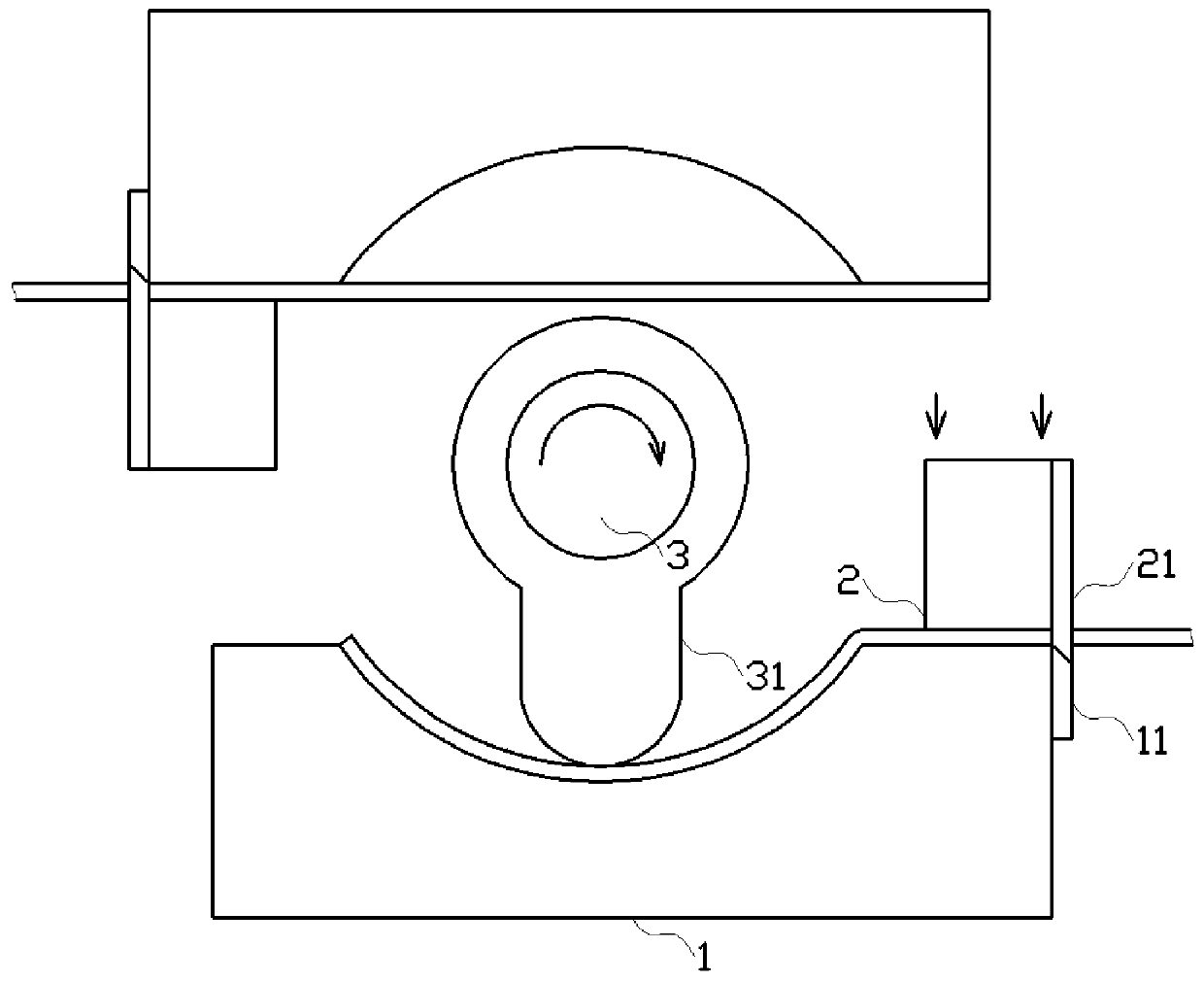 Cam type continuous stamping die