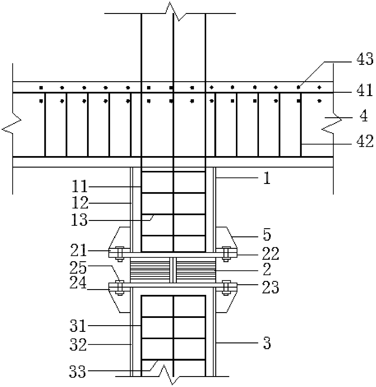 Integrated assembly joint and method for isolation tier rubber bearing and column-beam slab system