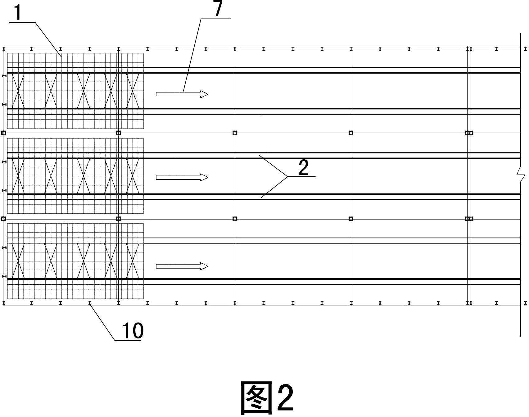 Pulley bracket platform with large-column-grid and large-area grid structure and construction method thereof by utilizing pulley bracket method