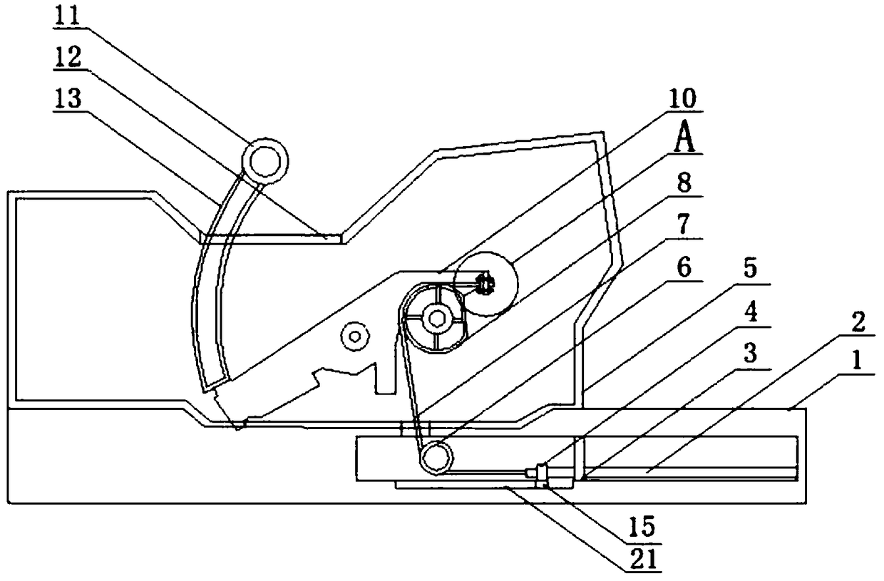 Novel airplane push rod type handbrake mechanism