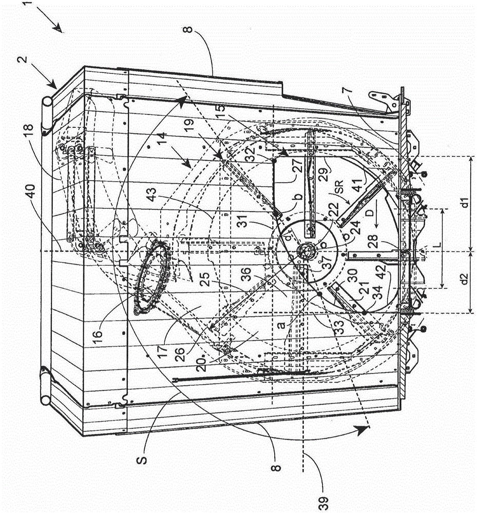 Agricultural machine with improved opening between mixing housing and material throwing casing for product