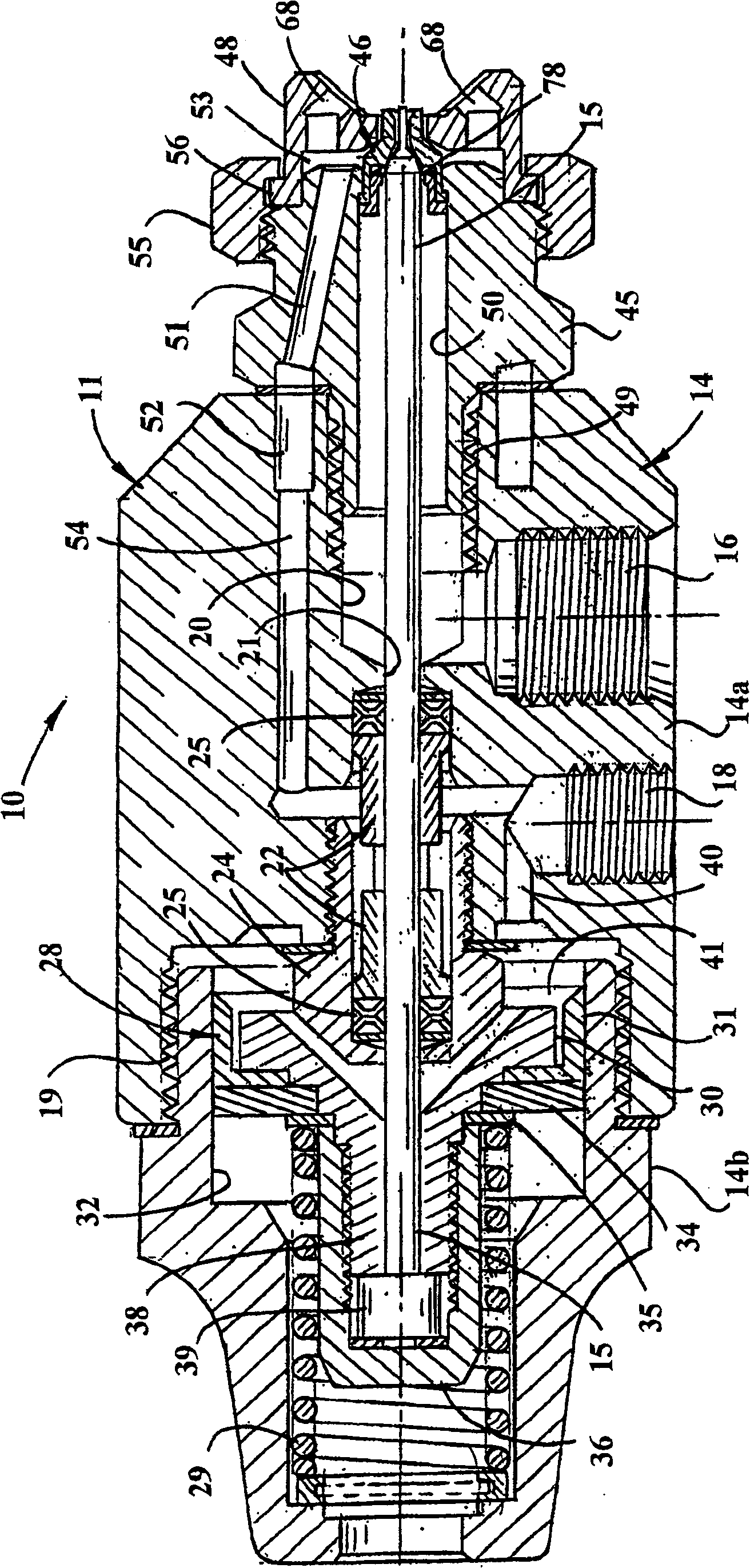 Spray gun with improved needle type cut-off valve sealing device