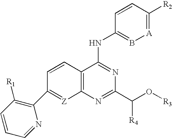 Substituted (7-pyridyl-4-phenylamino-quinazolin-2-yl)-methanol analogues