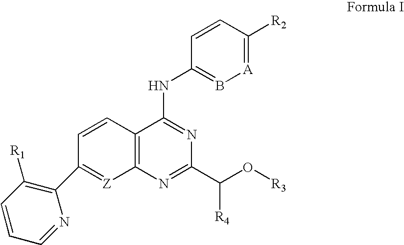 Substituted (7-pyridyl-4-phenylamino-quinazolin-2-yl)-methanol analogues