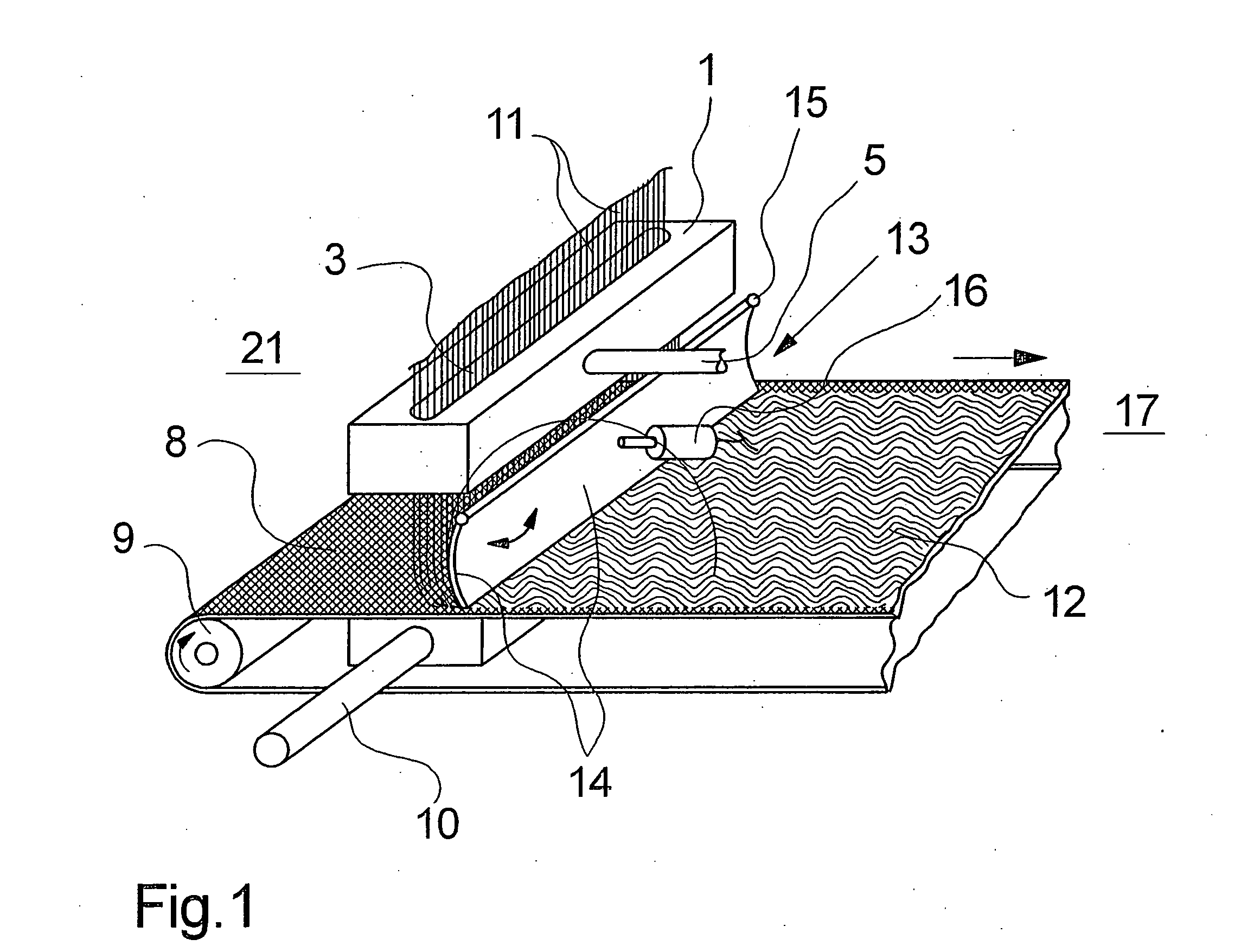Method and apparatus for forming a non-woven web by deposition of synthetic filaments