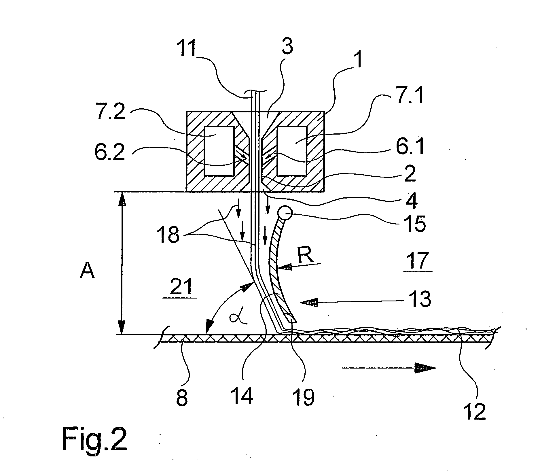 Method and apparatus for forming a non-woven web by deposition of synthetic filaments