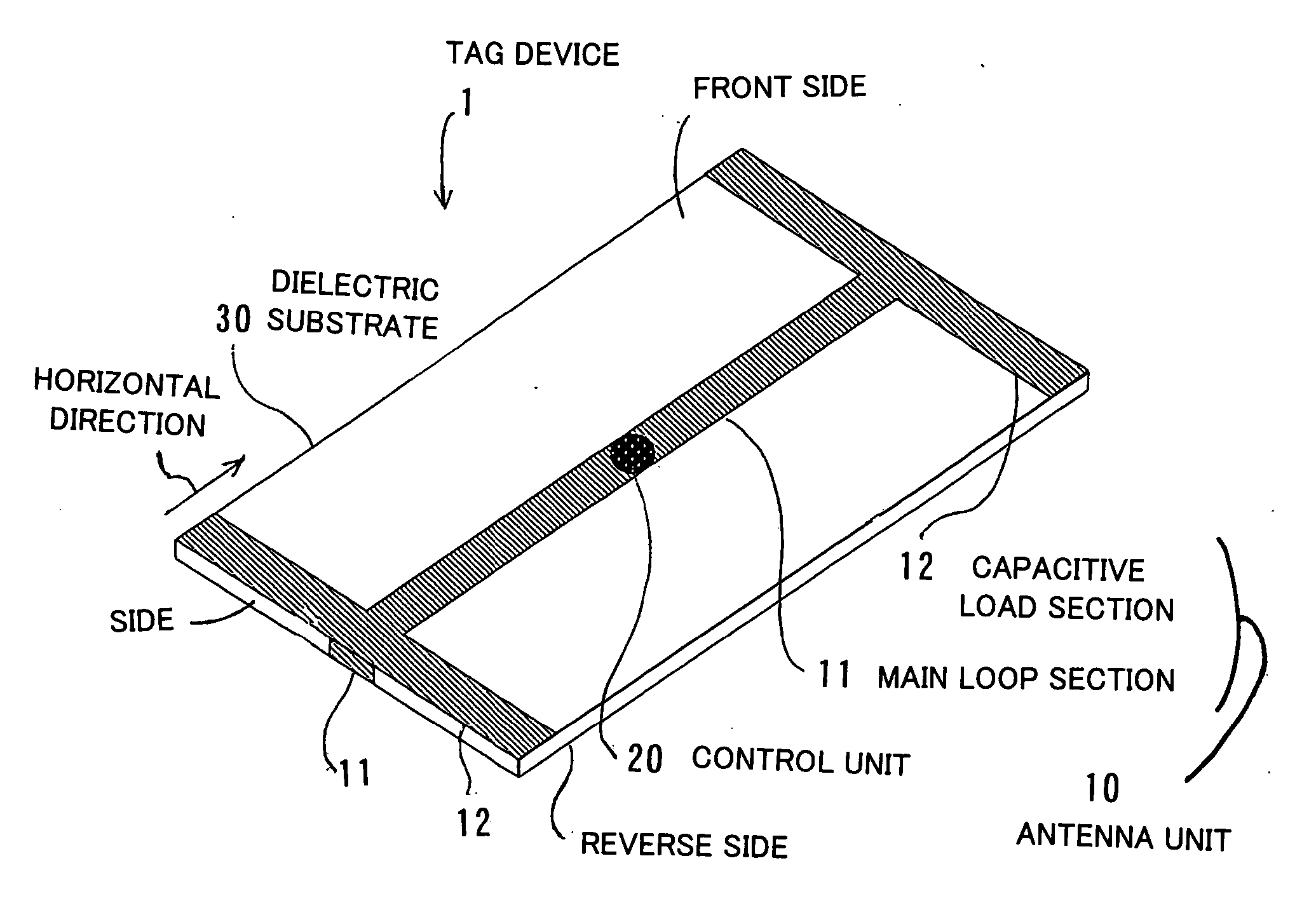 Tag device, antenna, and portable card