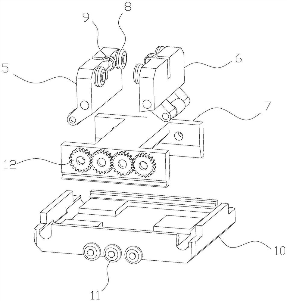 Split type crossed guide rail sliding block