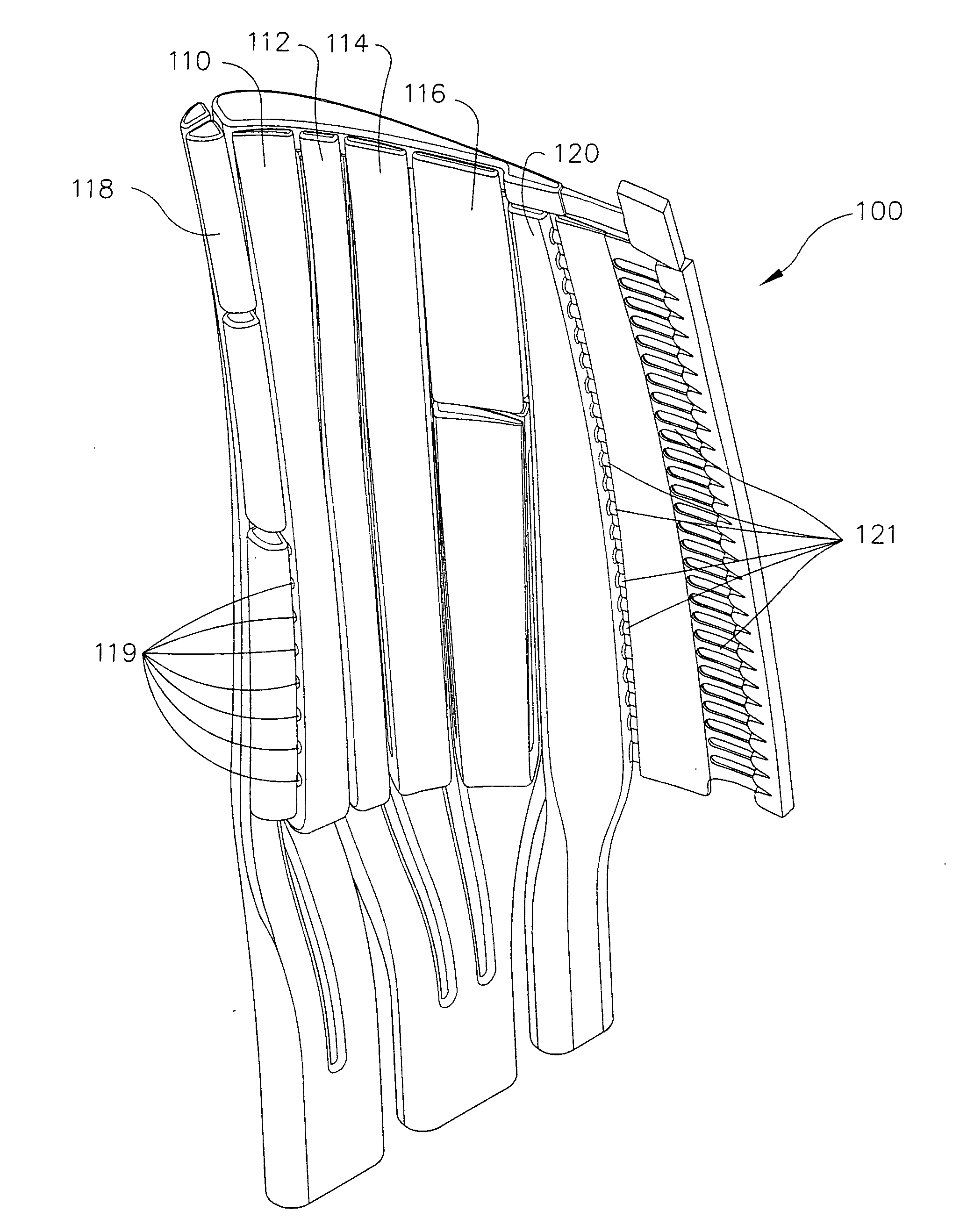 Airfoil cooling circuits and method