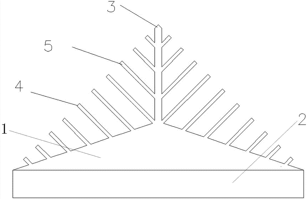 A heat sink for electronic components with a triangular cross-section
