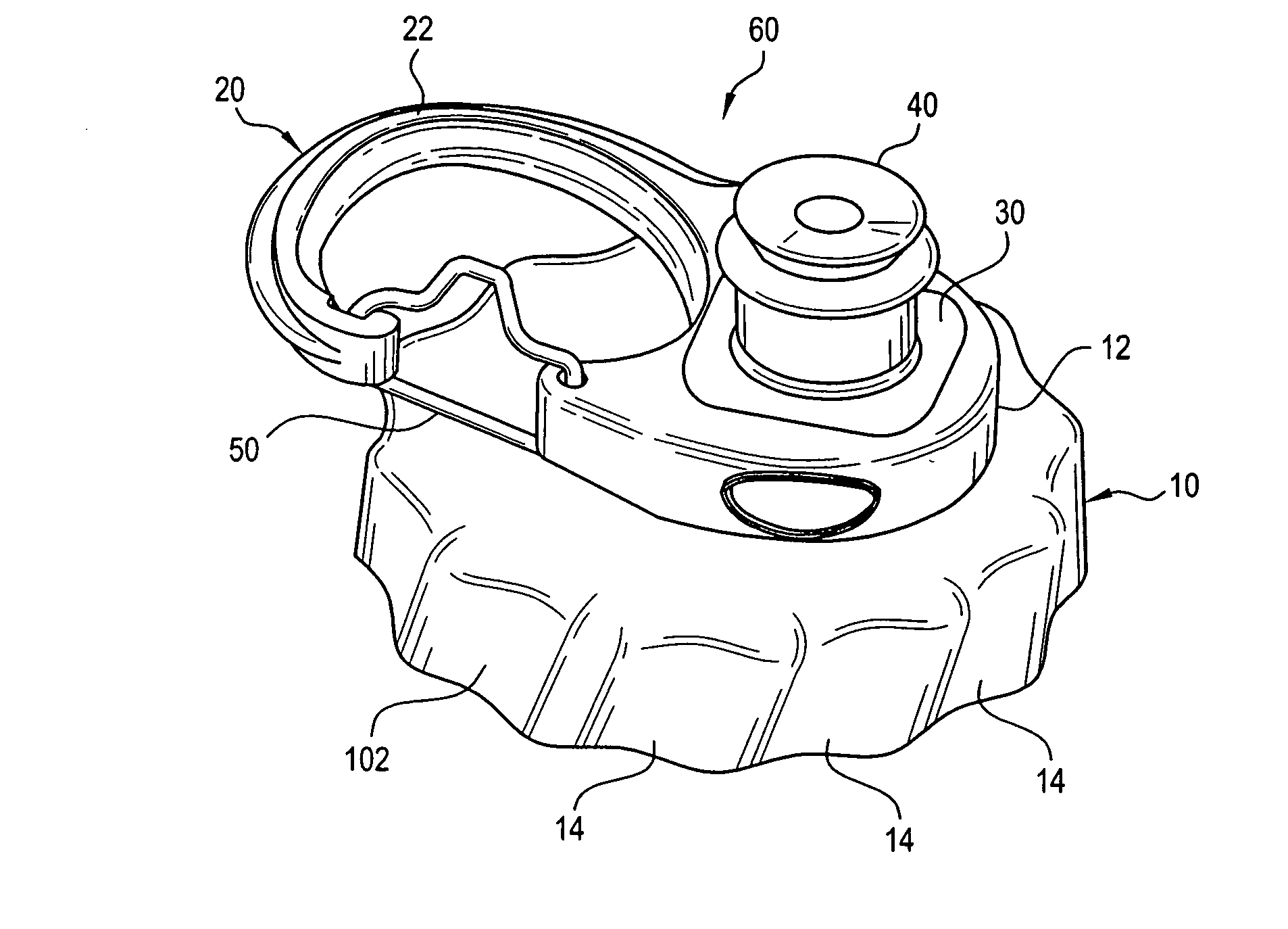 Attachable container having openable snap ring