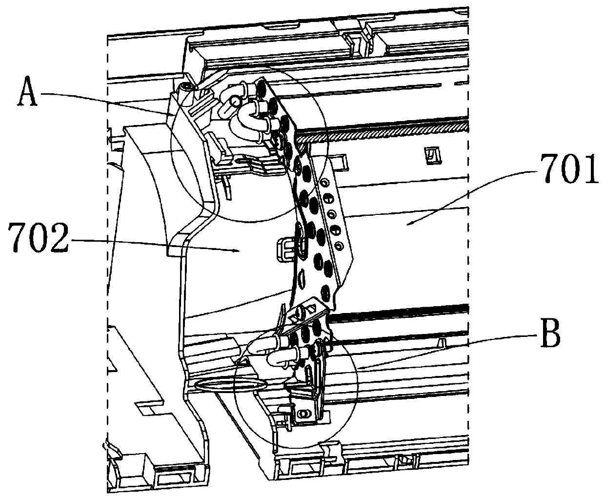 Evaporator fixing structure and air conditioner