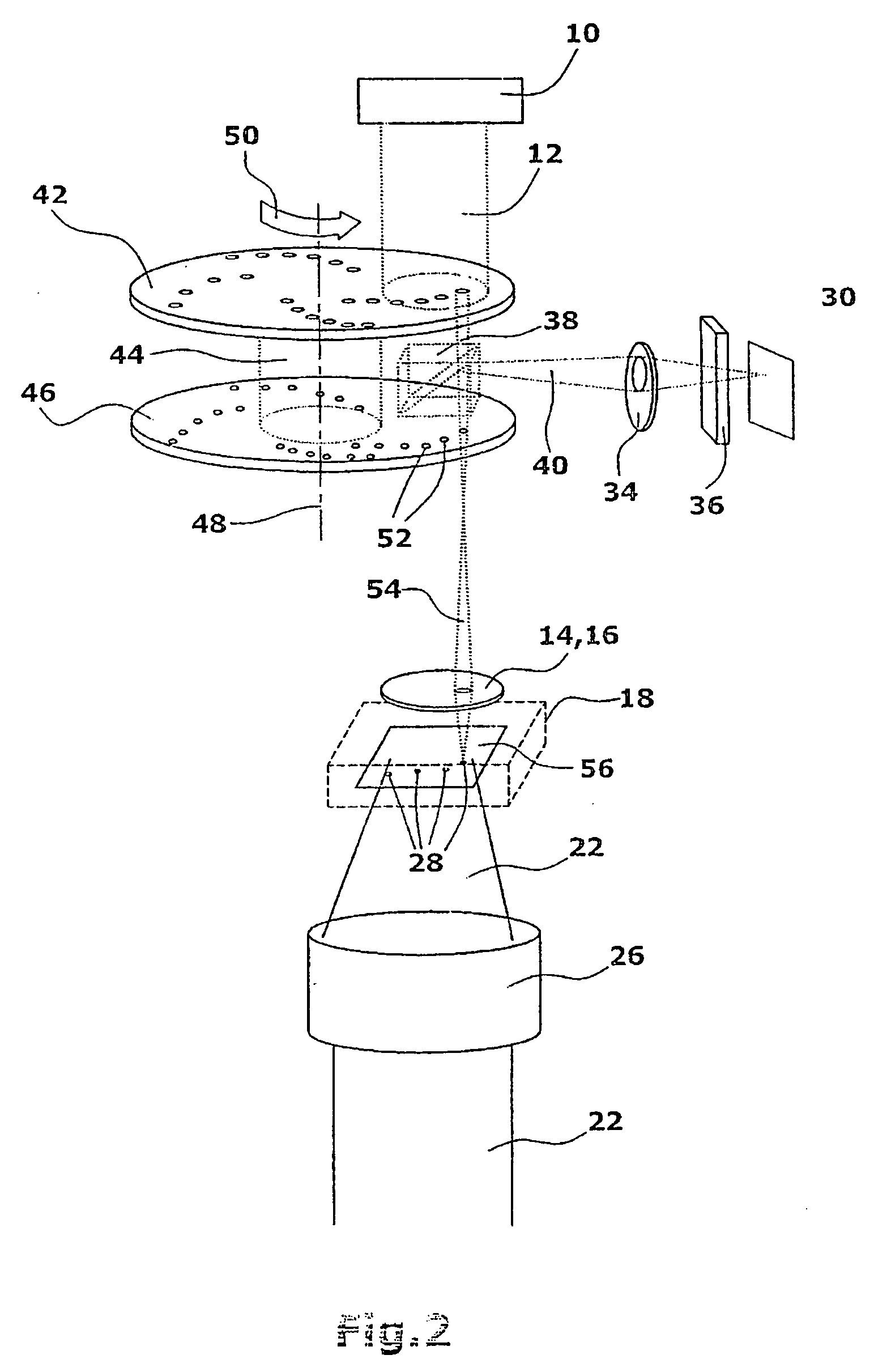 Device and method for measuring the optical properties of an object