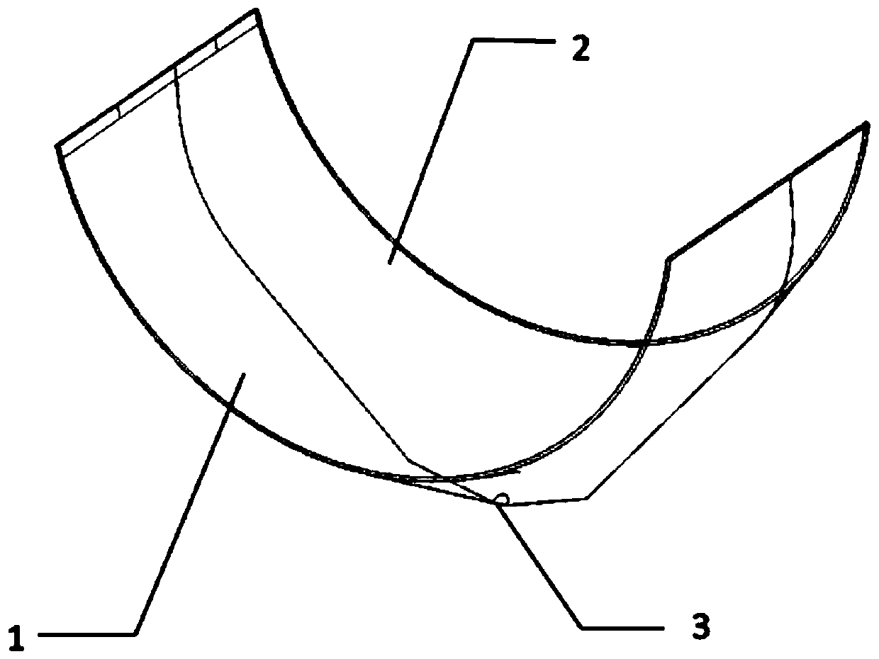 A flow-distributing and noise-reducing curved surface structure for multi-blade centrifugal fans