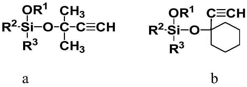 Alkoxy silane acetylenic silicon hydrogen addition inhibitor and preparation method thereof