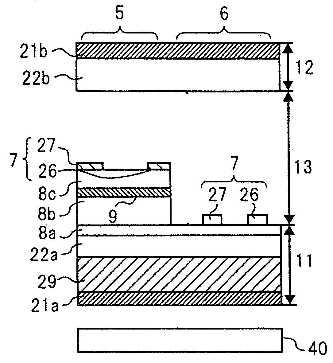 Display device, and portable device and terminal device incorporating such display device