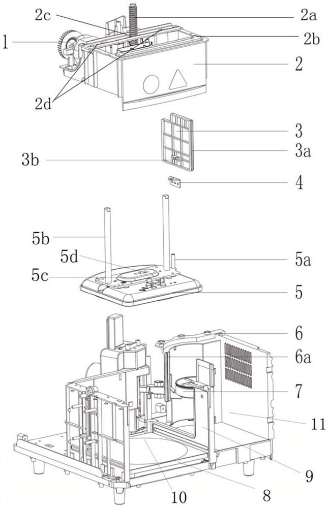 Pancake pressing device for pancake baking machine and pancake baking processing mechanism