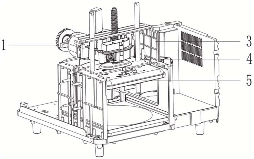 Pancake pressing device for pancake baking machine and pancake baking processing mechanism