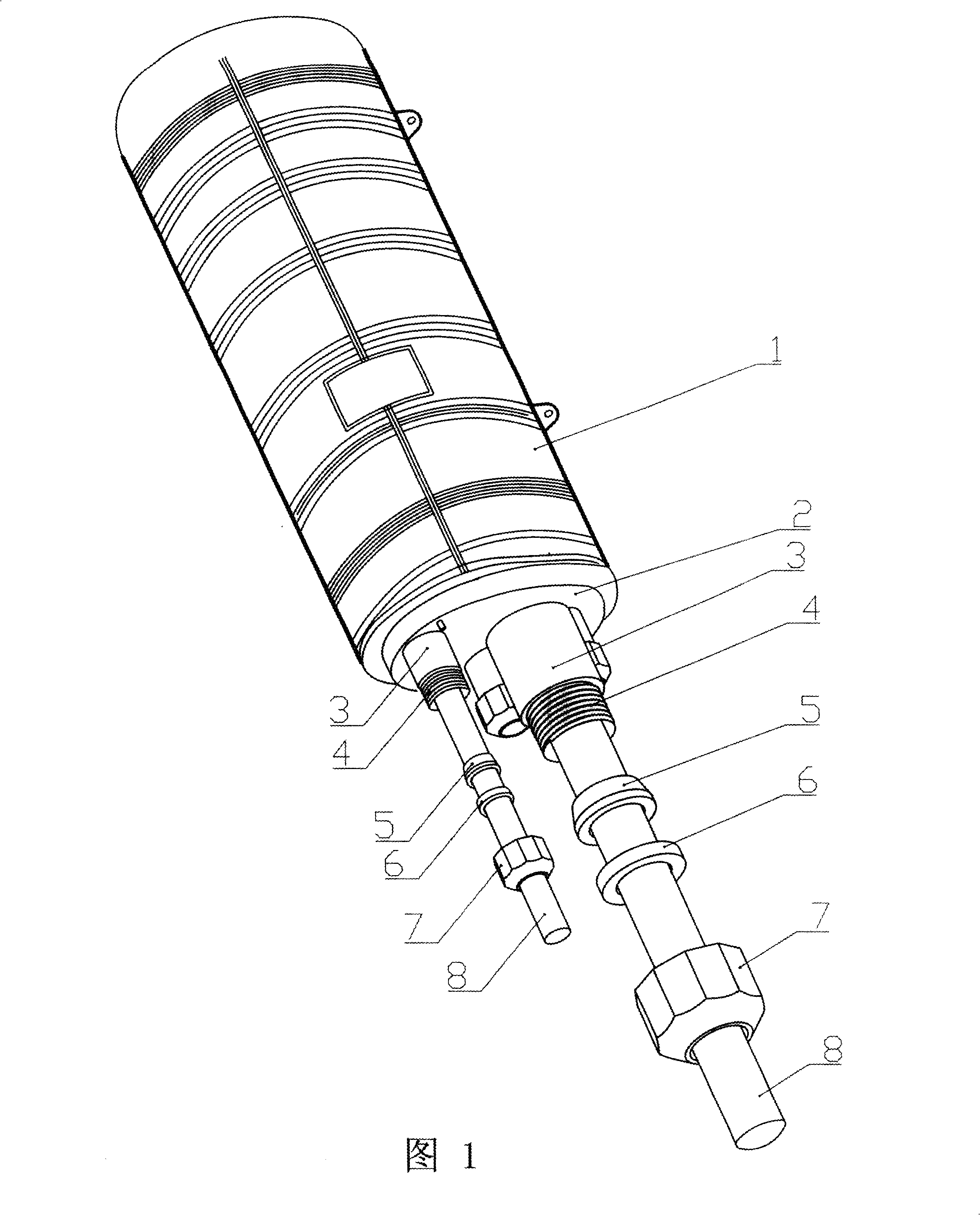 Joint box sealing device adopting screw cap rotating impacted sealing ring automatic enclasping optical fibre cable