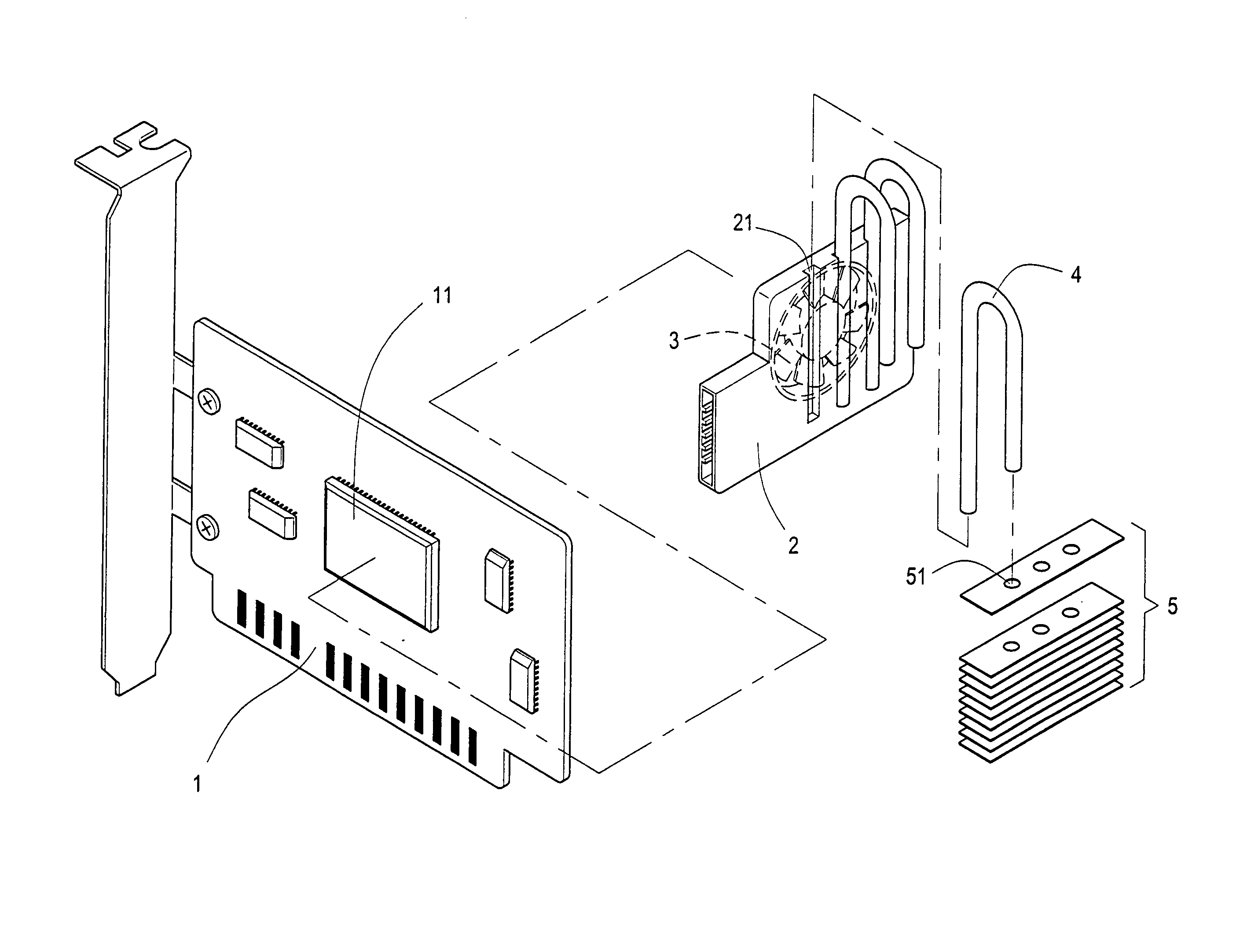 Heat dissipating structure of accelerated graphic port card