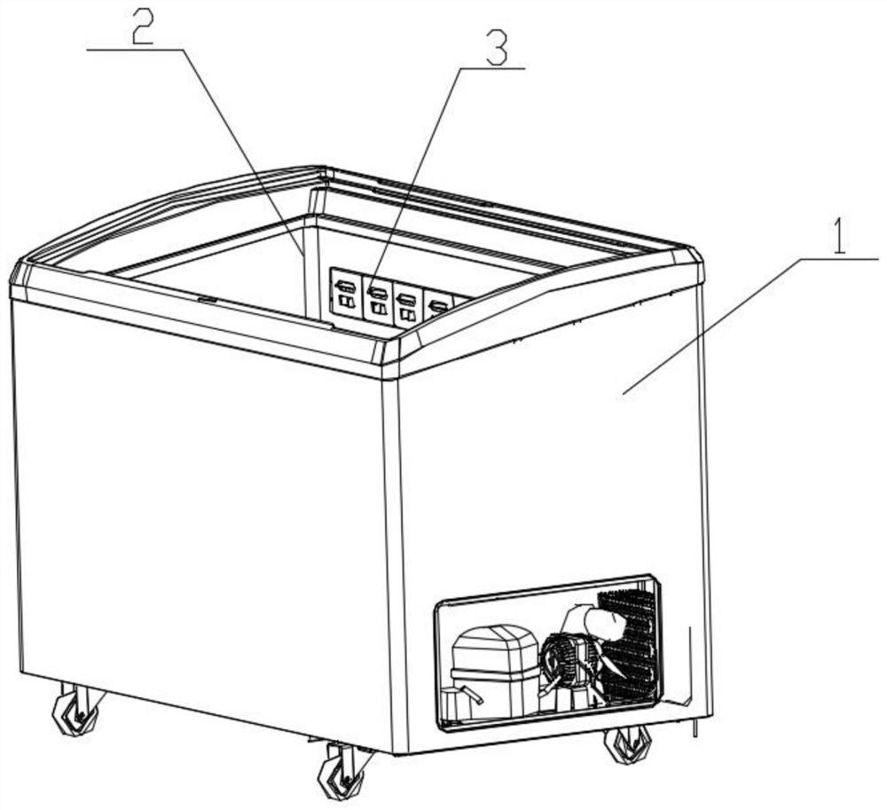 Glass door air-cooled refrigerator with automatic air guide device