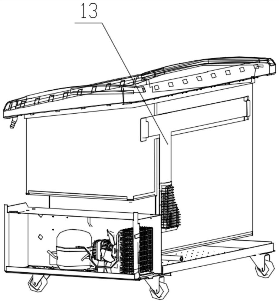 Glass door air-cooled refrigerator with automatic air guide device