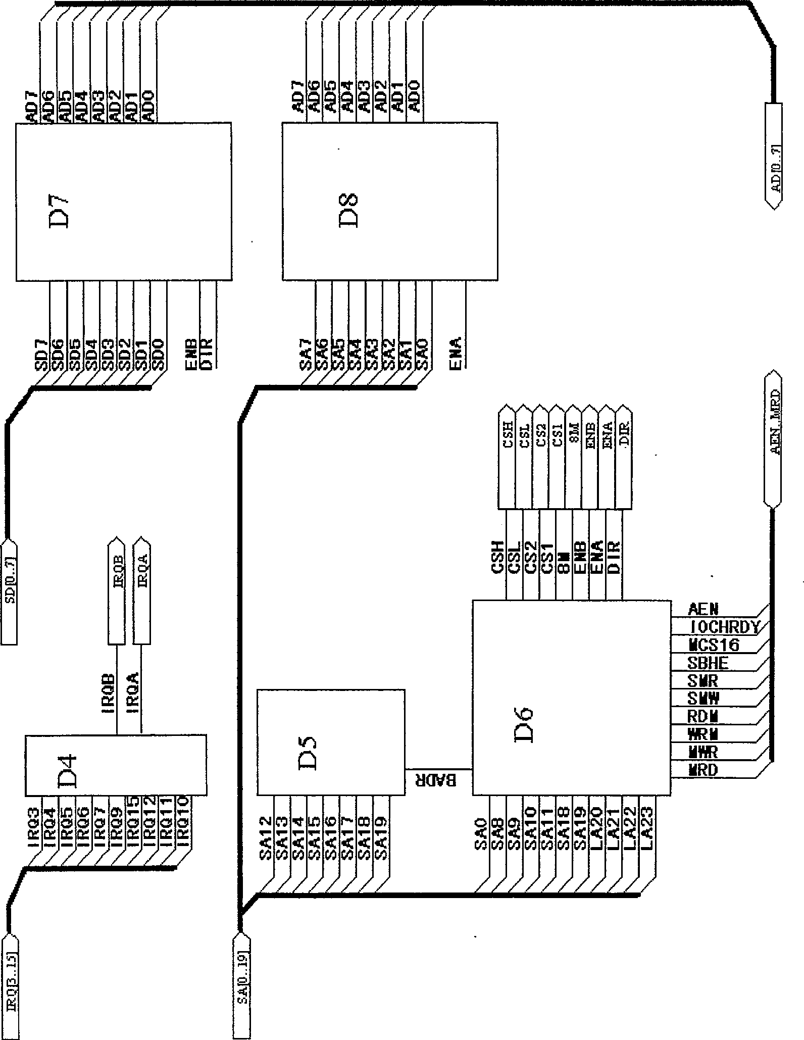 Integral device for data storage and on spot bus communication