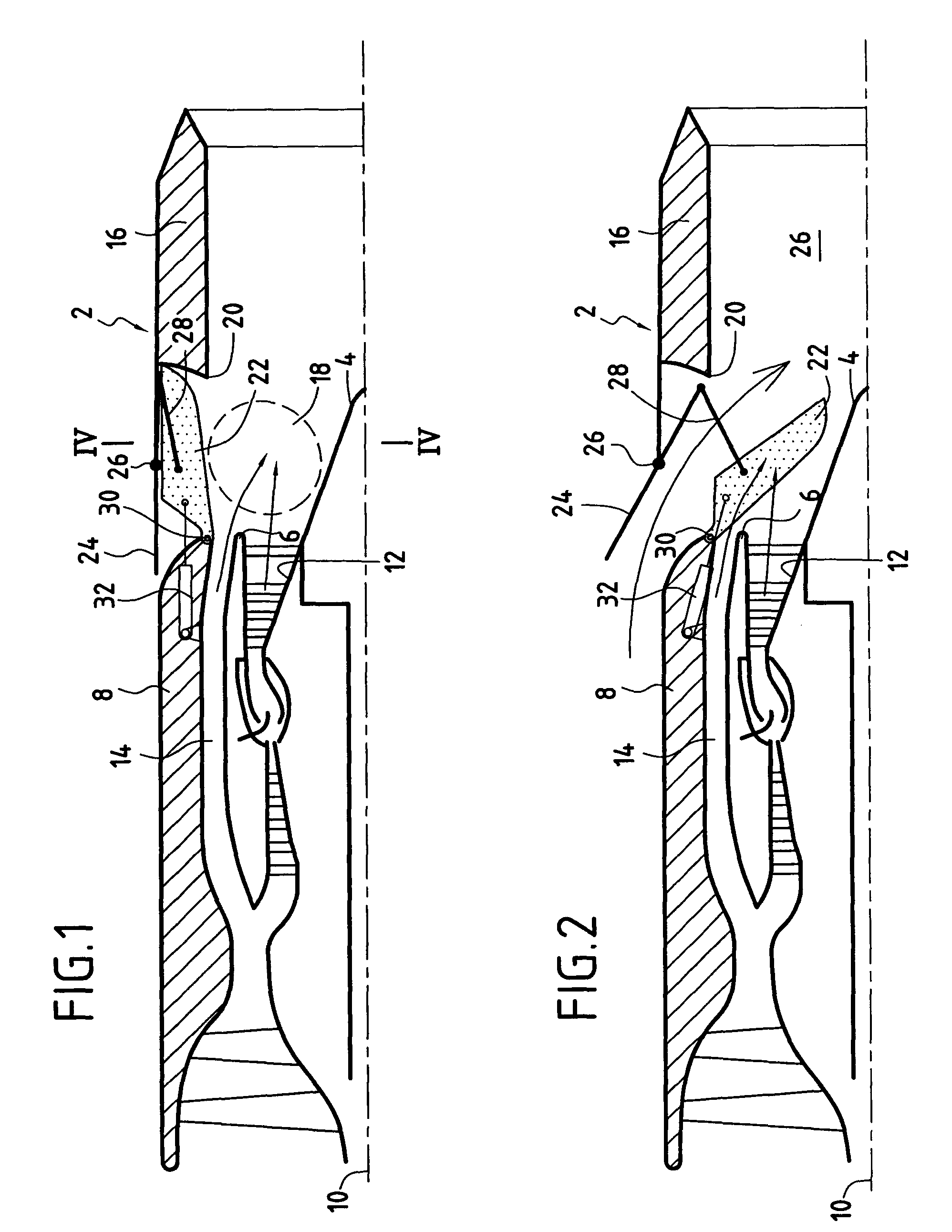 Variable-section flow mixer for a double-flow turbojet for a supersonic airplane
