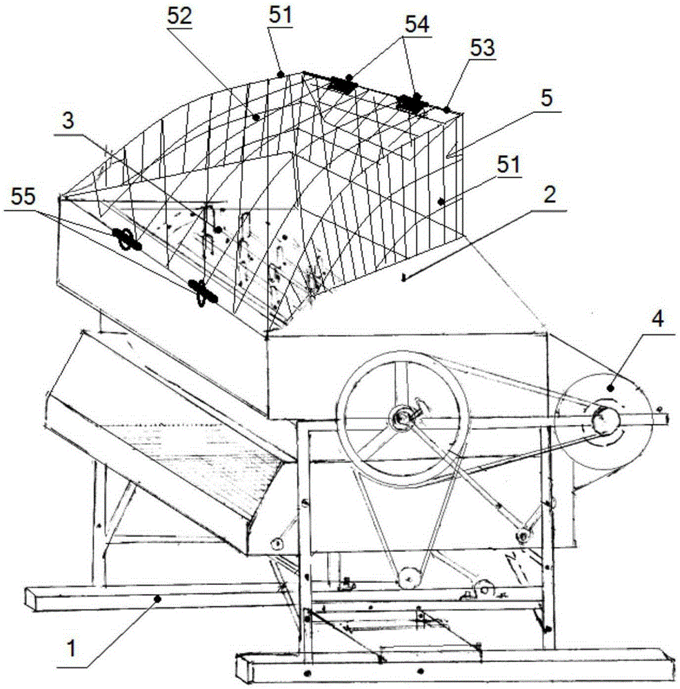 Threshing machine preventing grain splashing