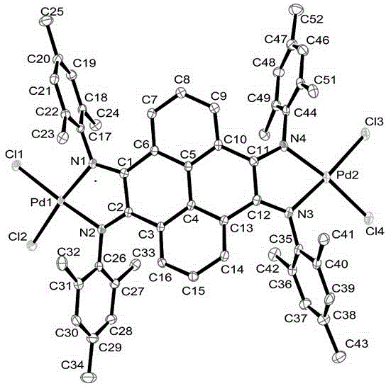 Pyrene-4,5,9,10-quadri-imine-(arylamine) palladium chloride and application thereof in Heck reaction