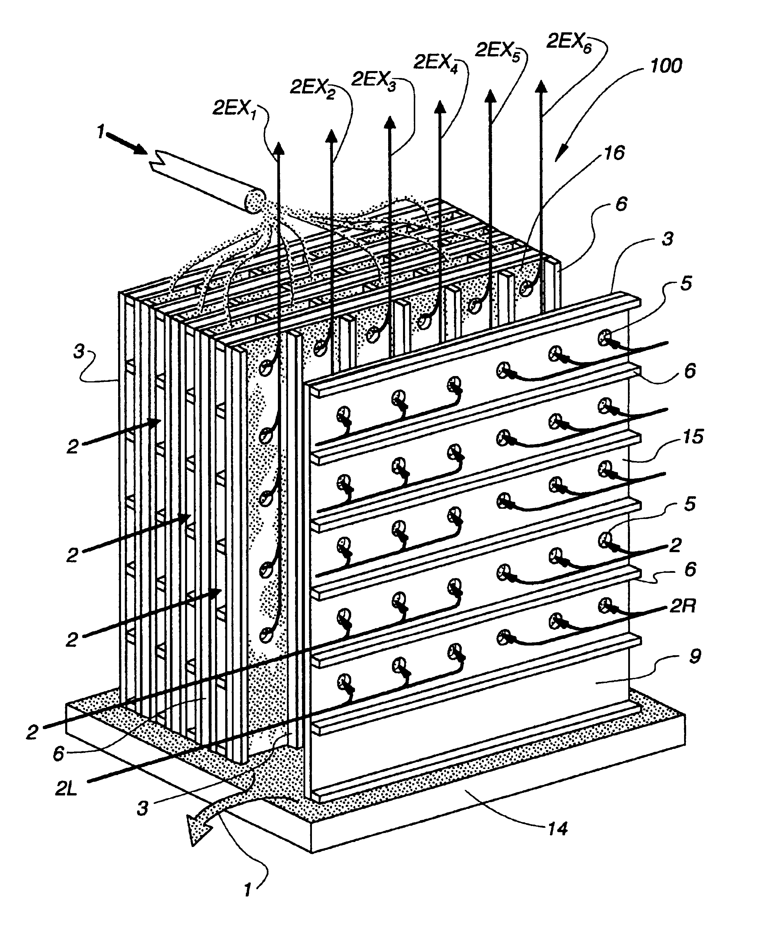 Method of evaporative cooling of a fluid and apparatus therefor
