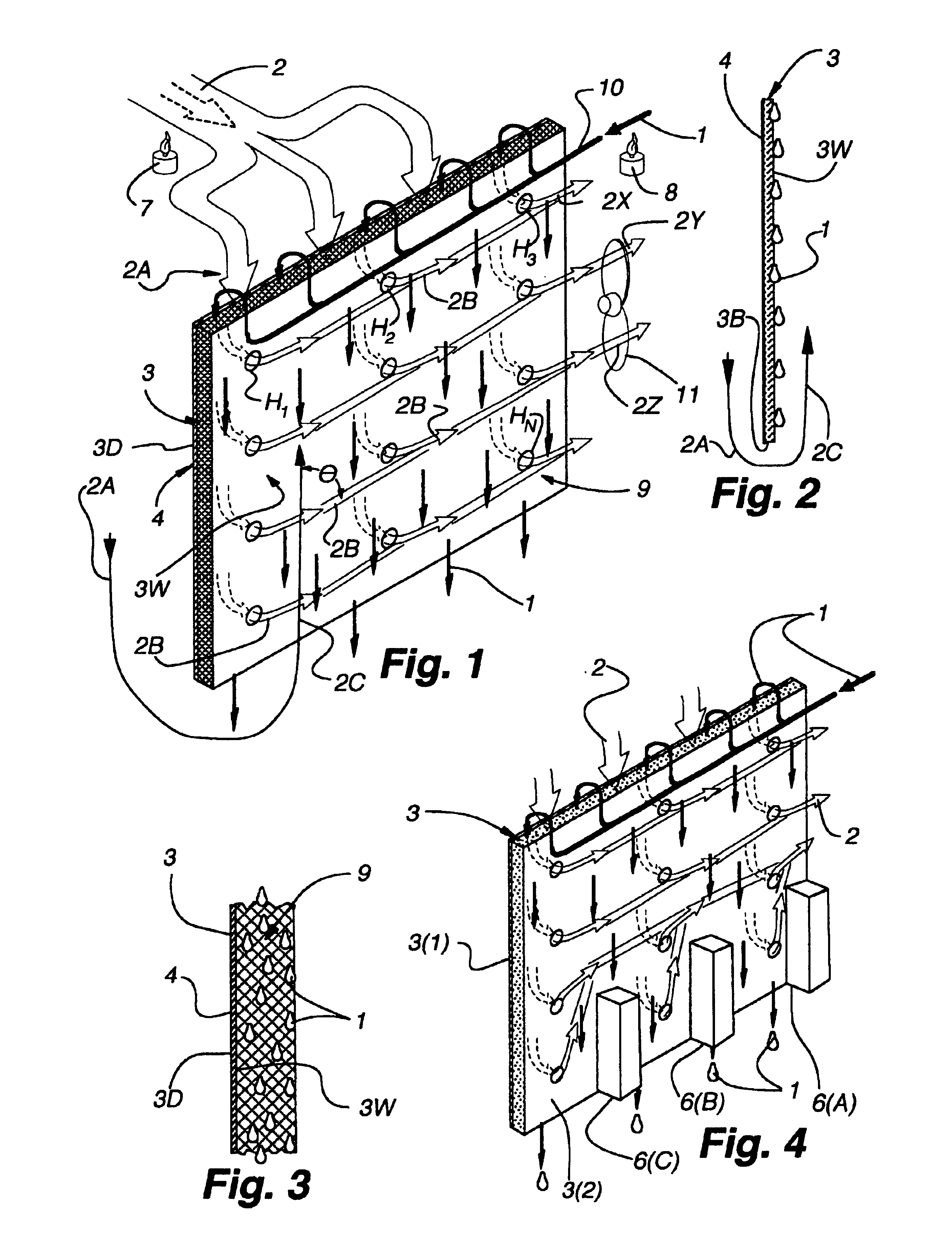 Method of evaporative cooling of a fluid and apparatus therefor
