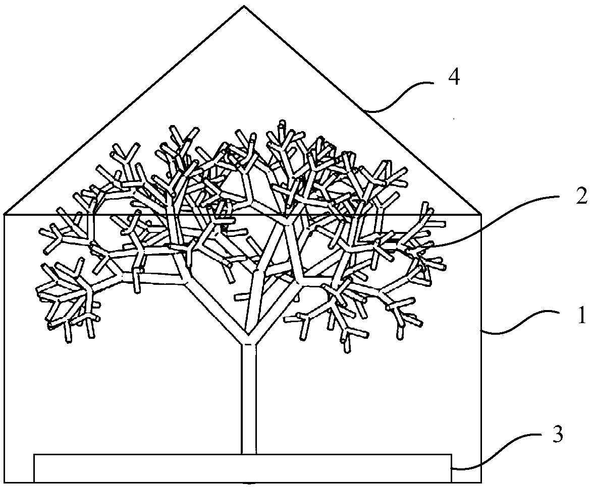 Photoreactor with bionic fractal tree structure, application and cultivation method