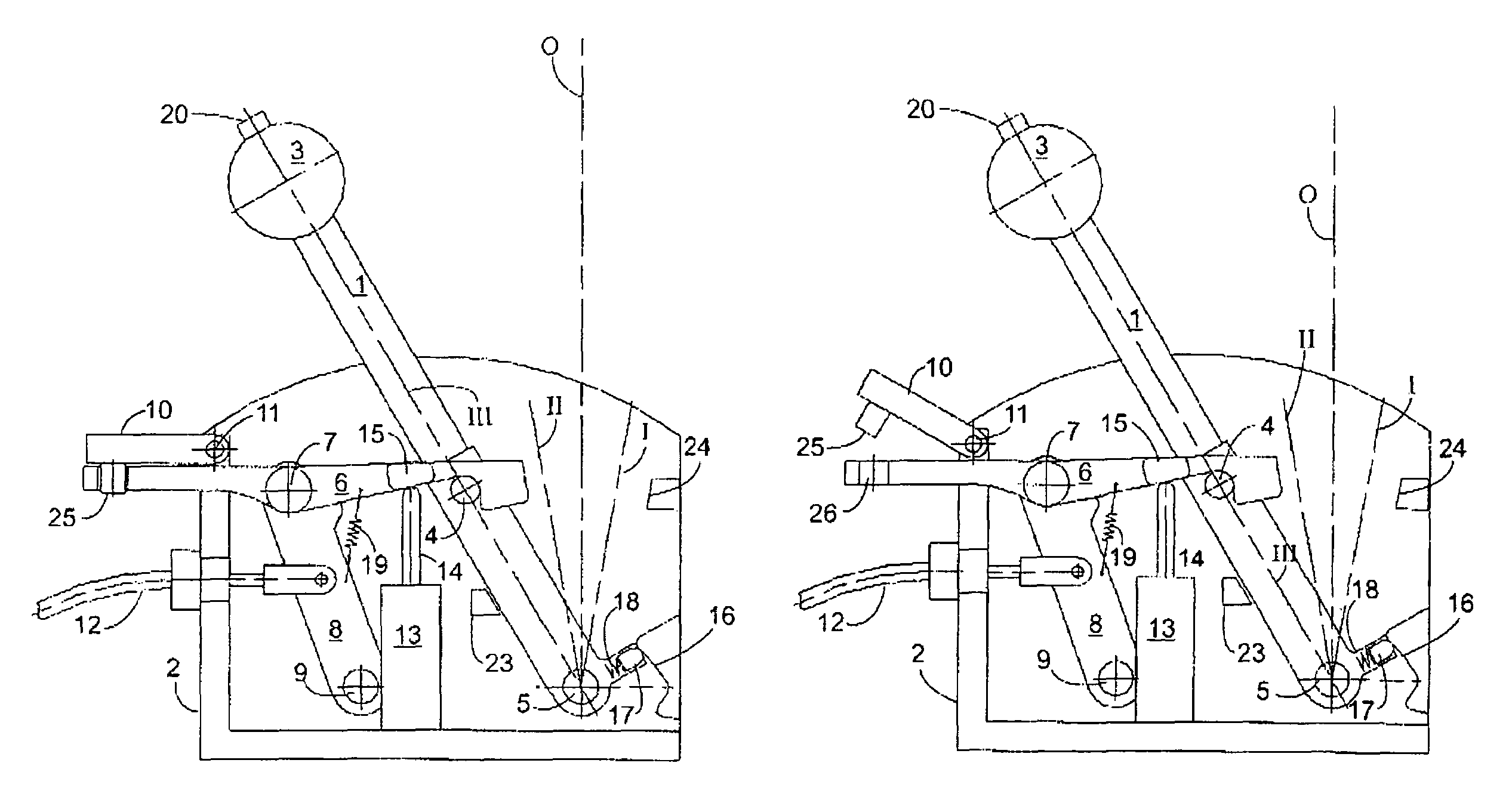 Monostable shifting device with P position