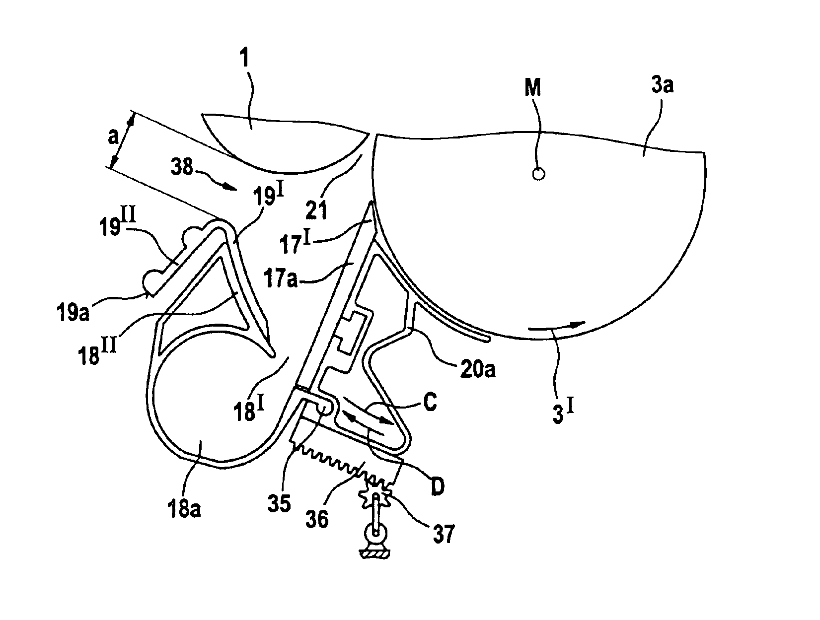 Separating device for a textile processing machine