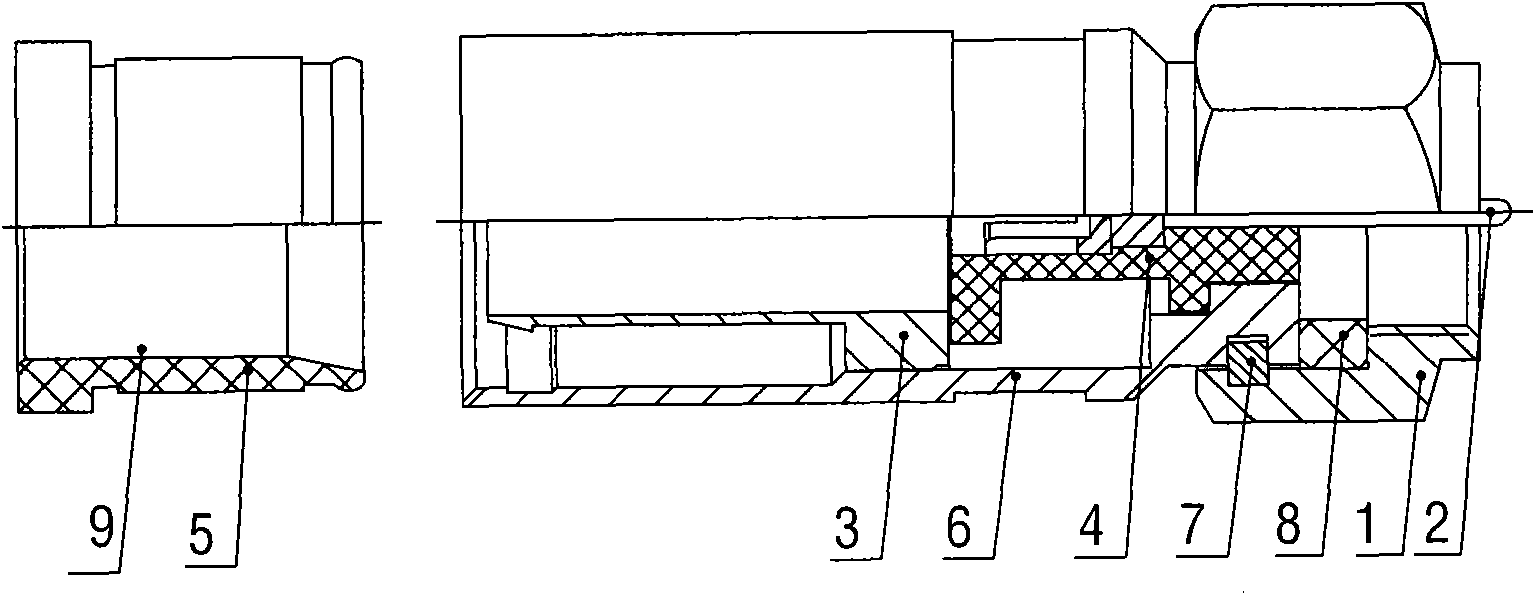 Squeezing-type cable connector with pin