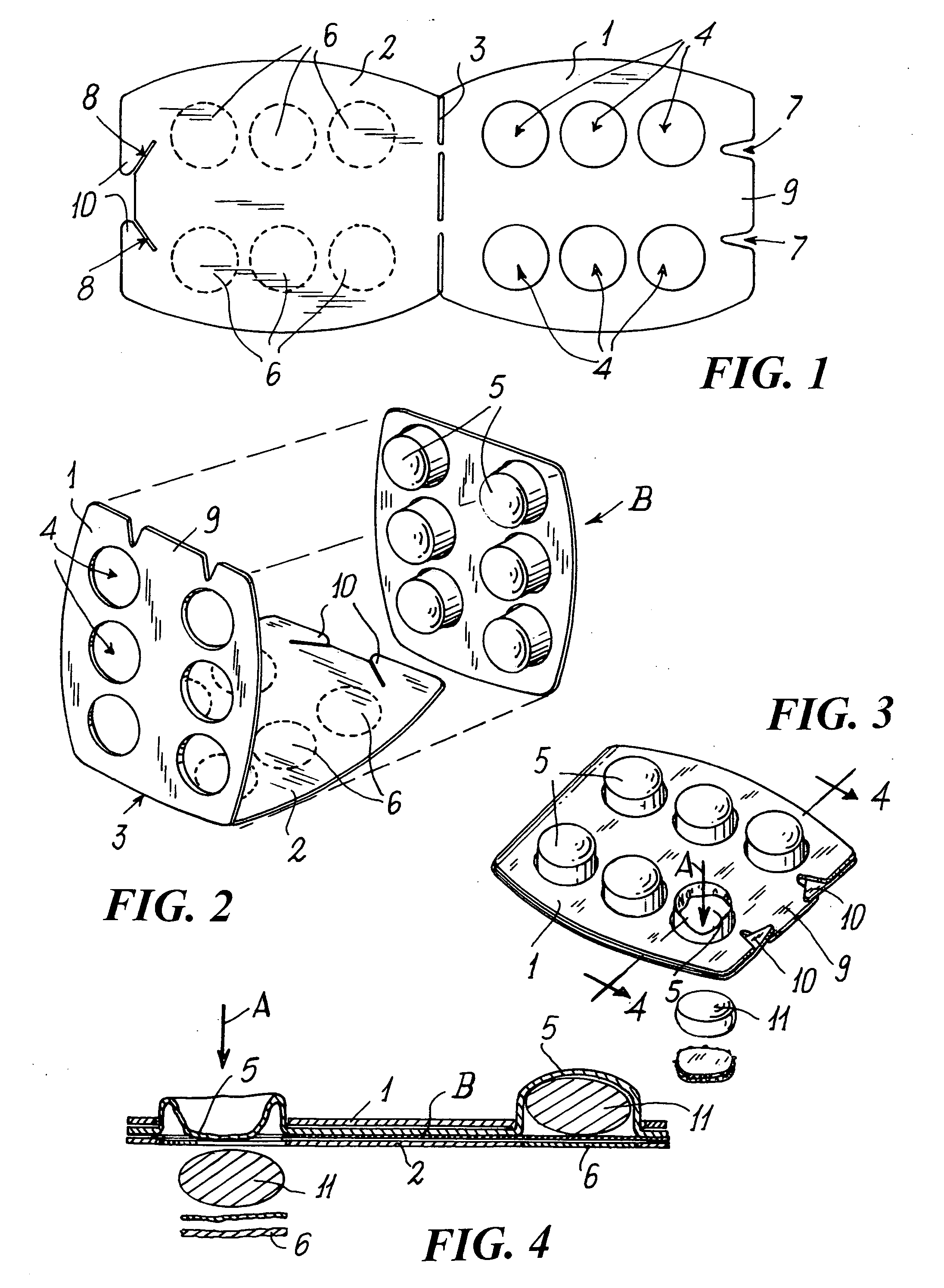 Device for selectively dispensing solid products from a blister strip retained in the device