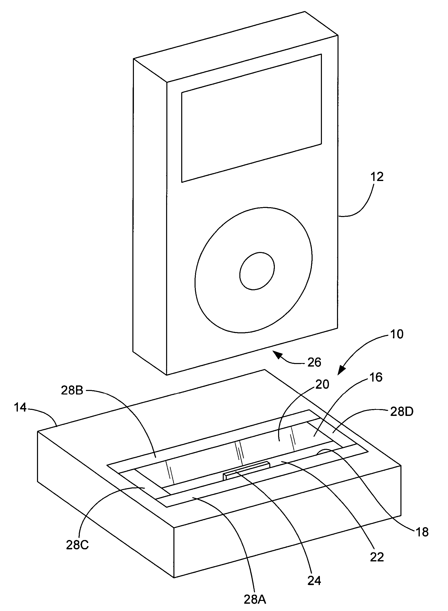 Universal docking station for hand held electronic devices
