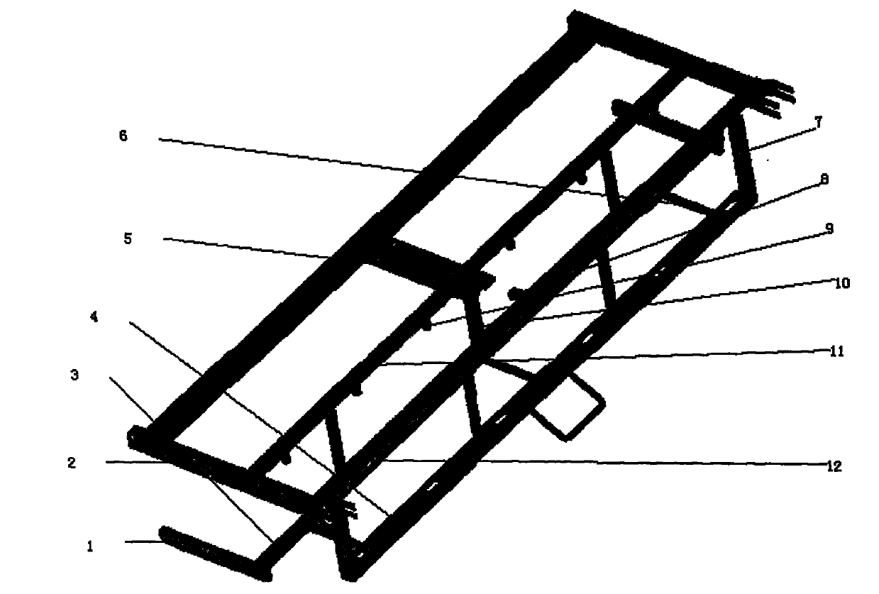 Auxiliary machine frame matched with positive and negative air pressure combined type pneumatic seeding unit