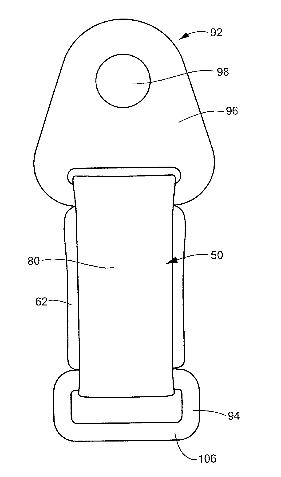 Energy absorbing system for blast mitigation of support elements such as suspended seats or stretchers in military vehicles
