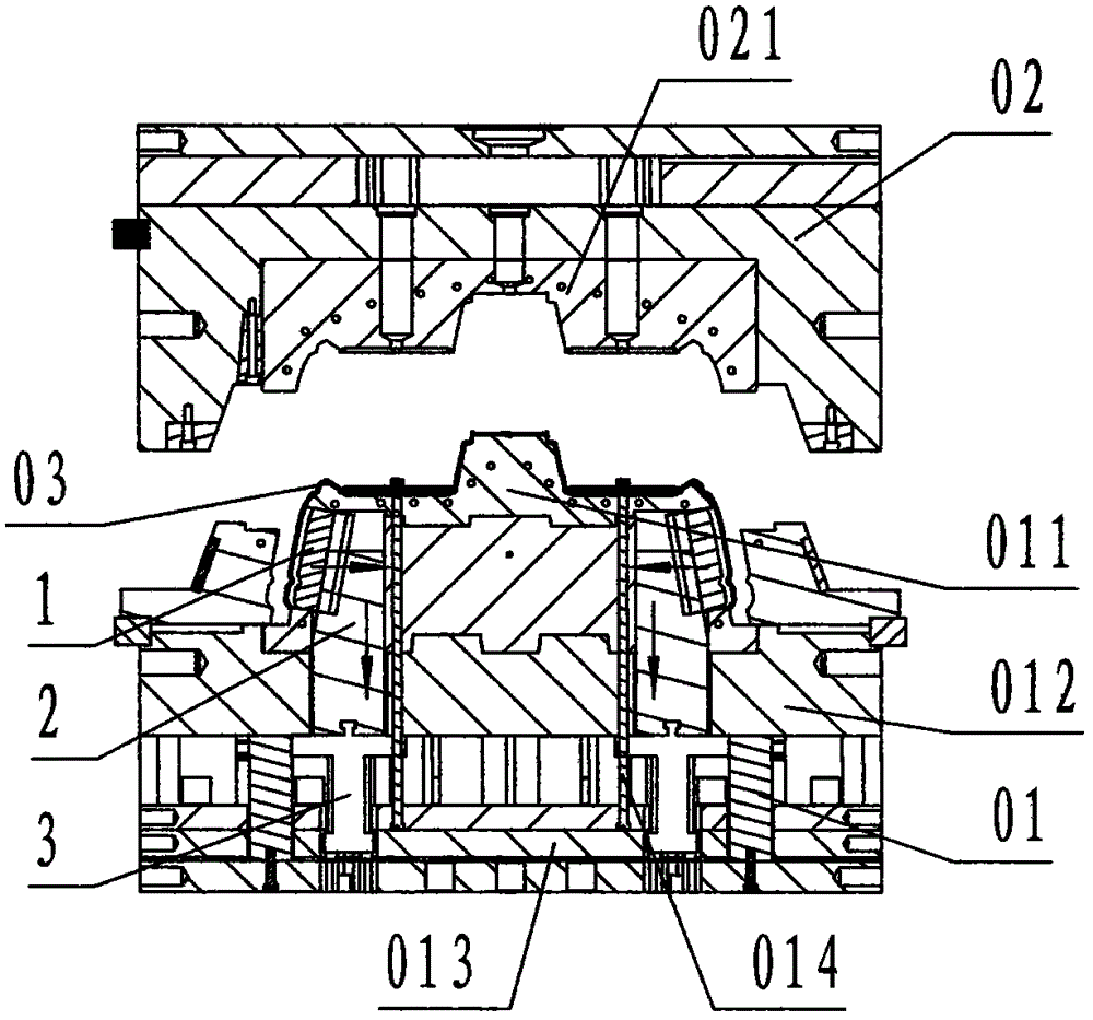 Under-cut demolding device for straightly pulling and transversely extracting injection mold