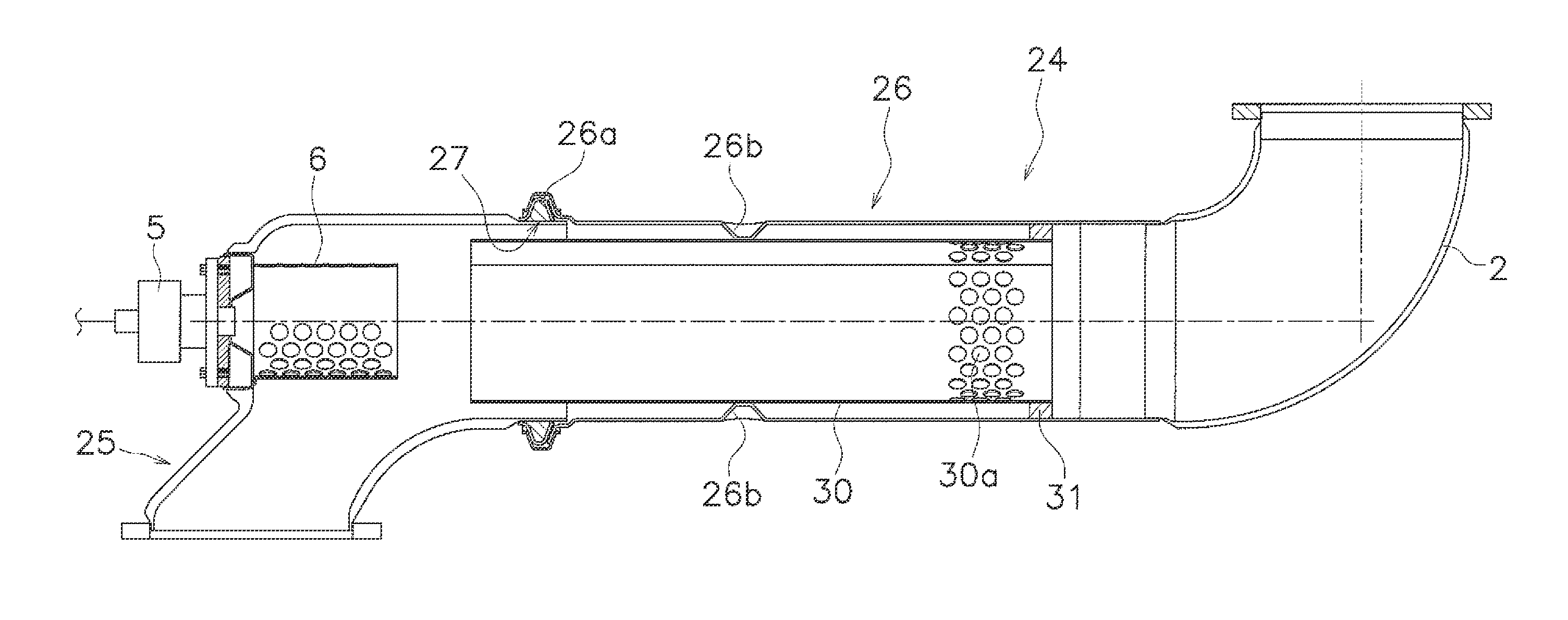 Reducing agent aqueous solution mixing device and exhaust gas post-treatment device