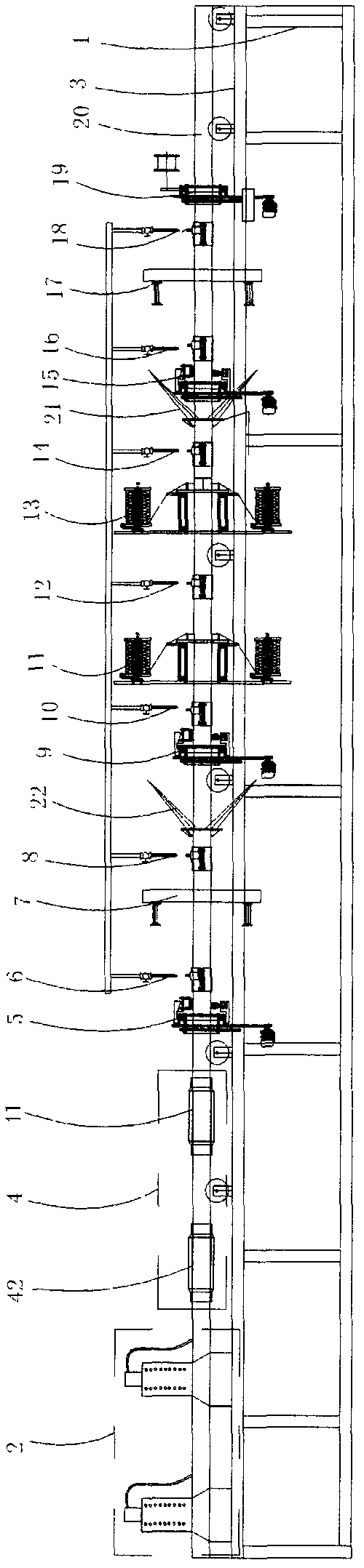 Device for production of corrosion-resisting glass fiber-reinforced plastic pipe