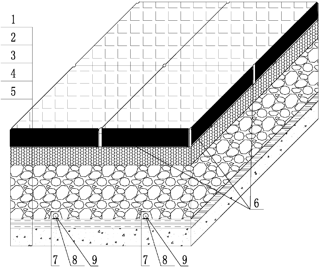 Shallow water storage pavement water permeable brick