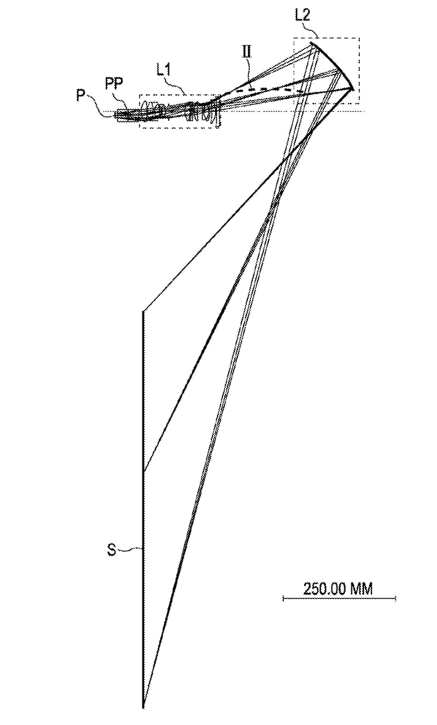 Projection optical system and projection image display apparatus