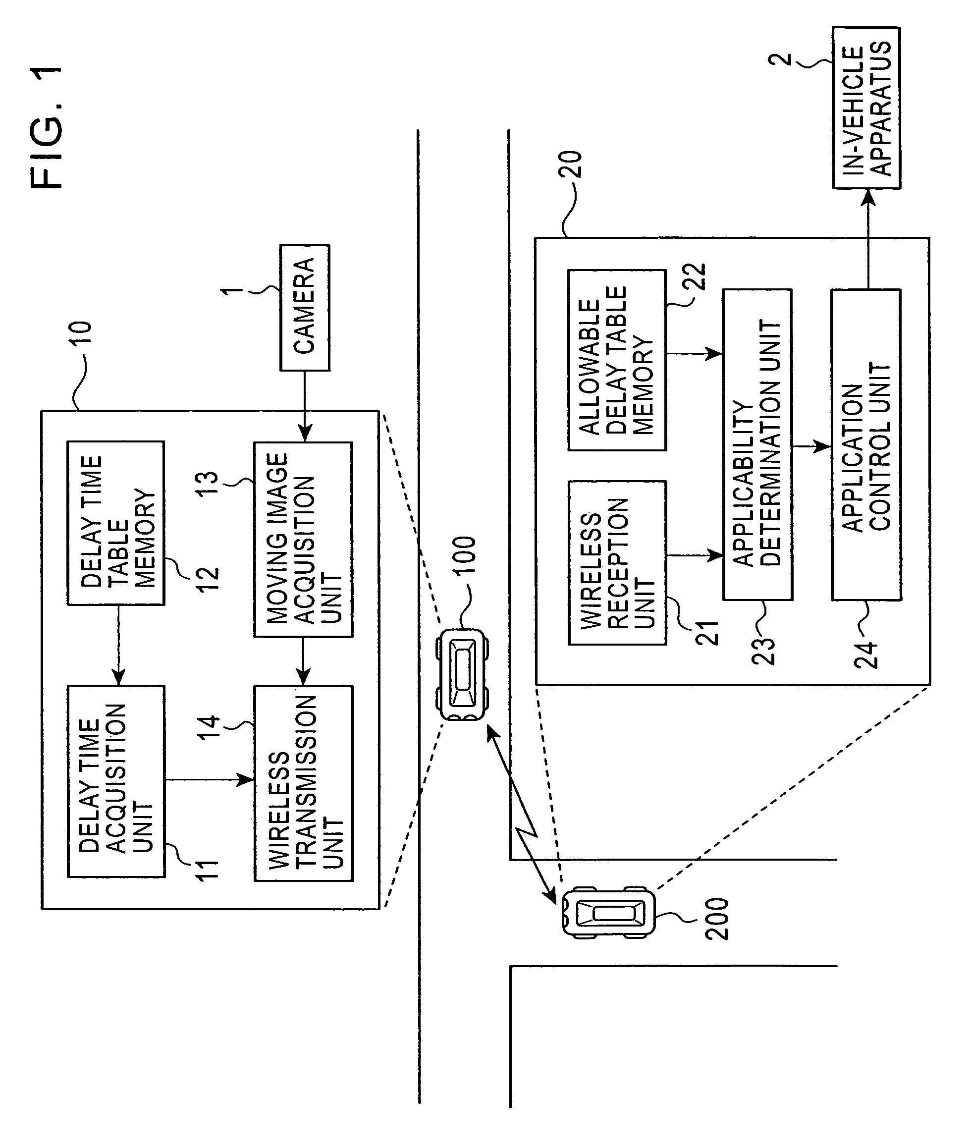 Vehicle-to-vehicle communication apparatus, vehicle-to-vehicle communication system, and method of determining applicability of moving image information to an application program