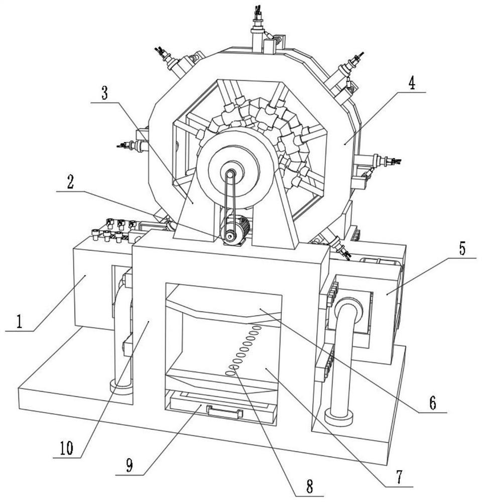 A spraying device for mechanical processing and its use method