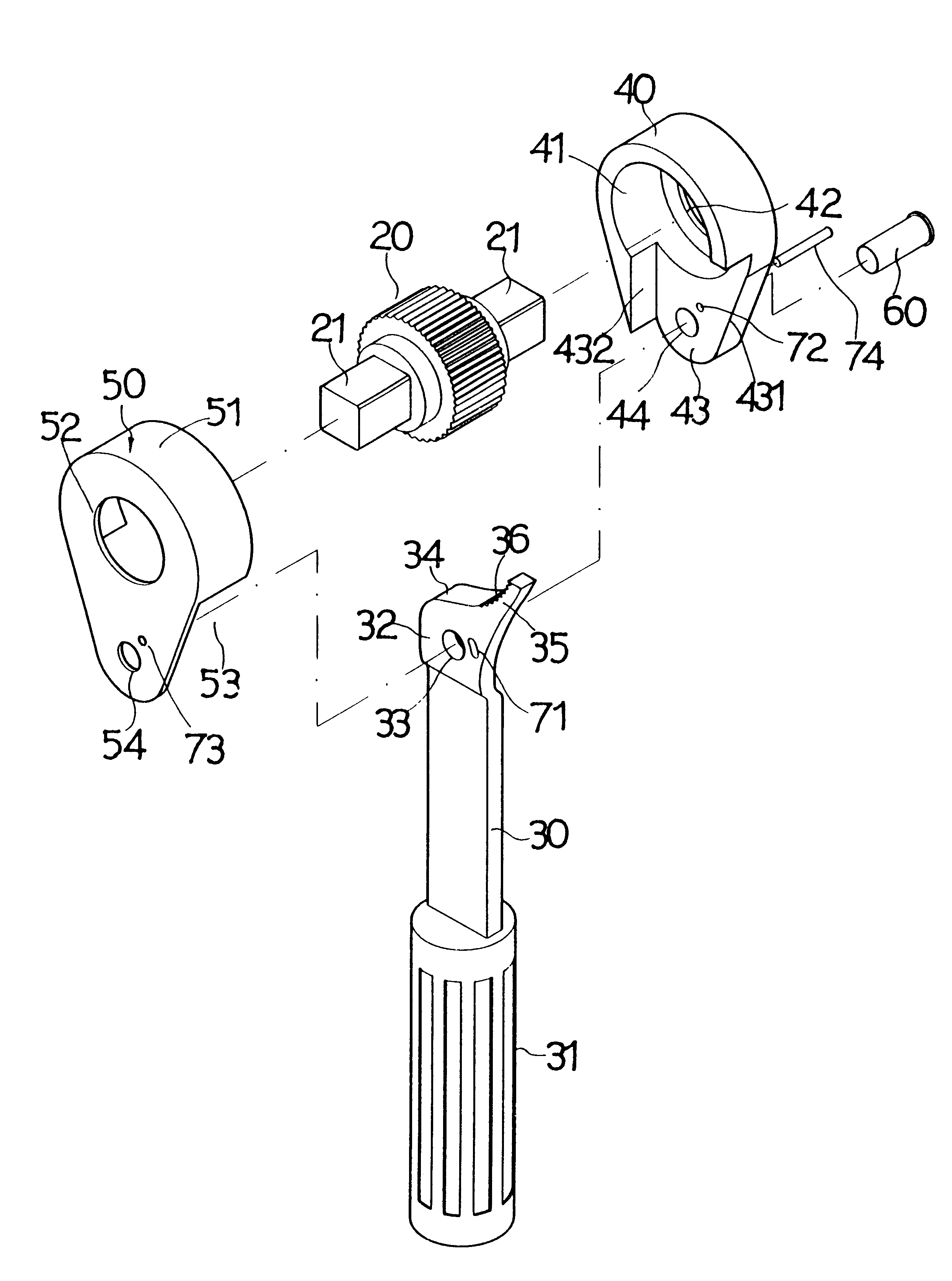 Leverage-release type silent wrench structure